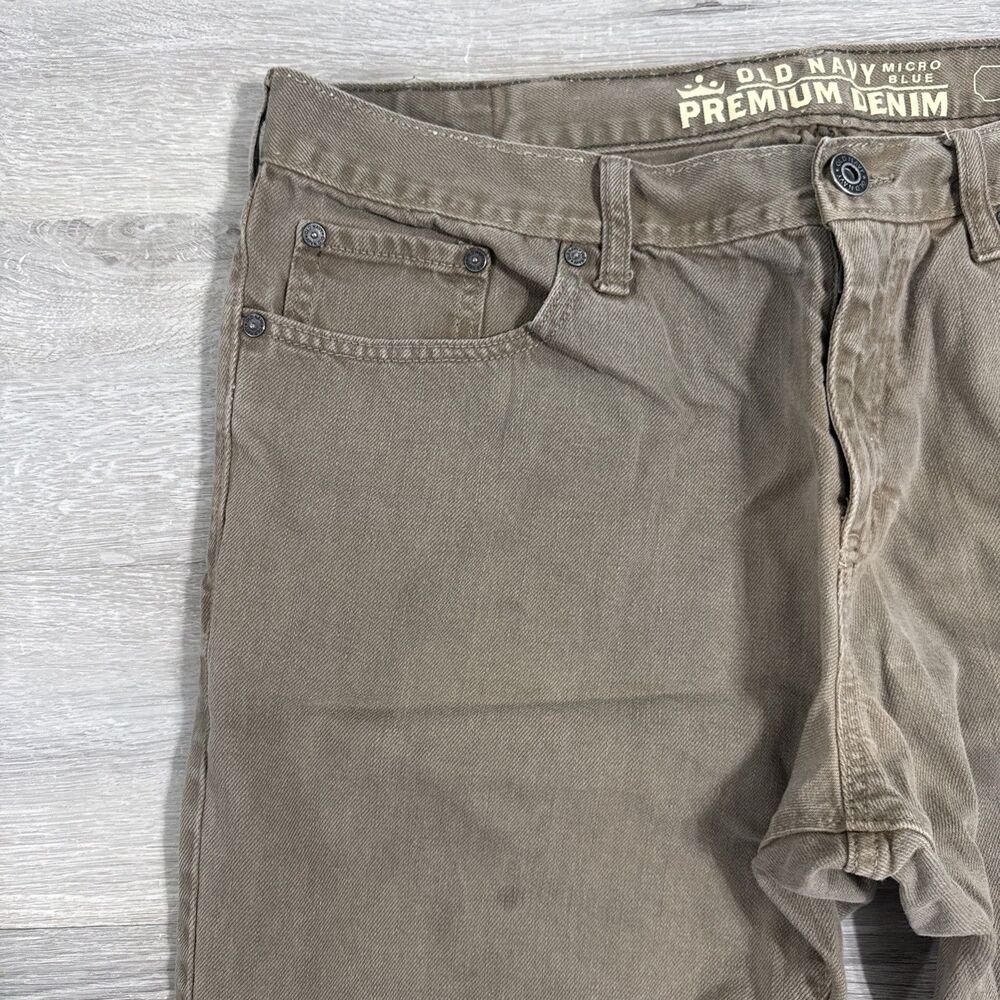 Old Navy Denim Shorts Men’s 36 Brown Slim Cut Off Raw Hem 100% Cotton - Picture 2 of 13